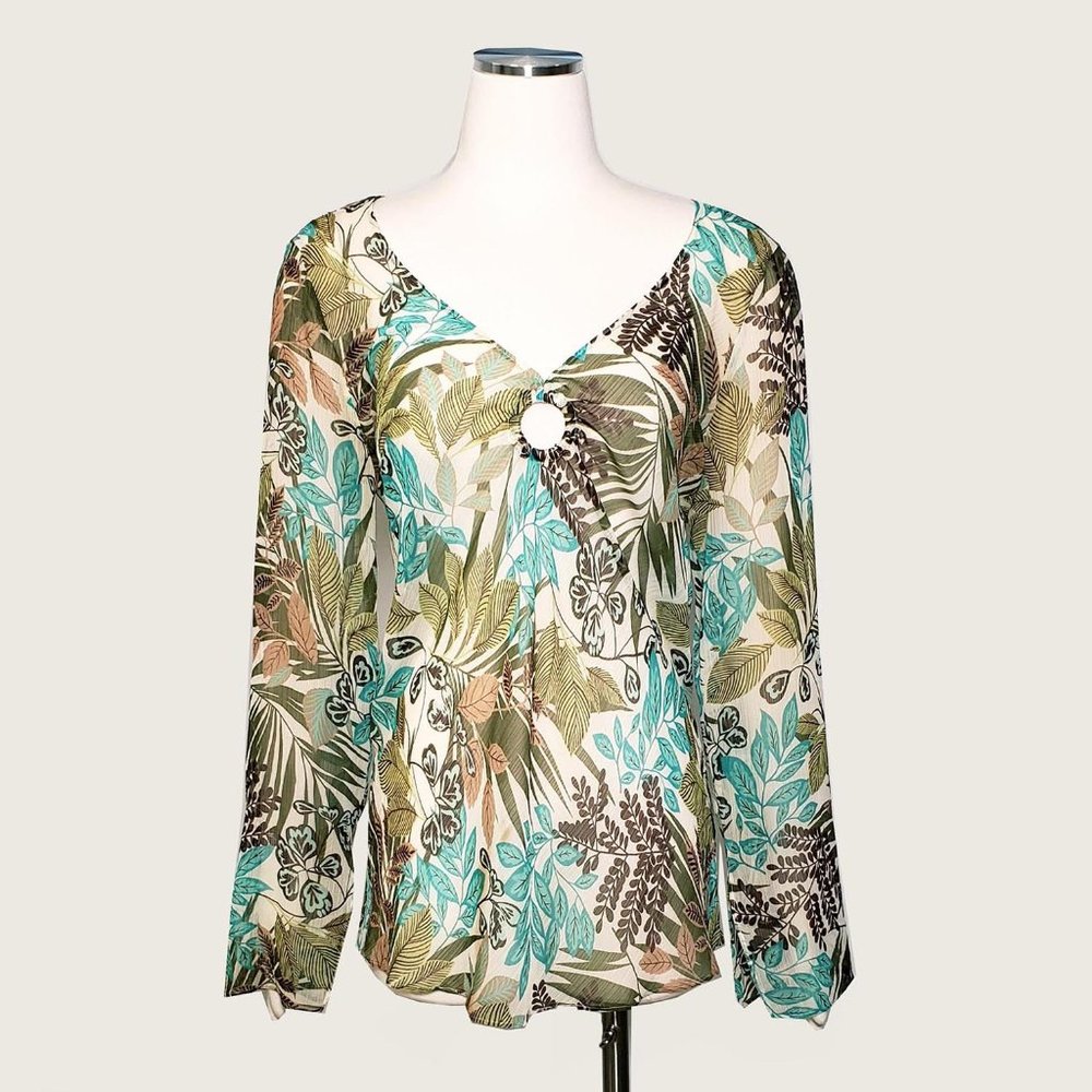 Ann Tylor Loft Peep Hole Peasant Blouse NWOT